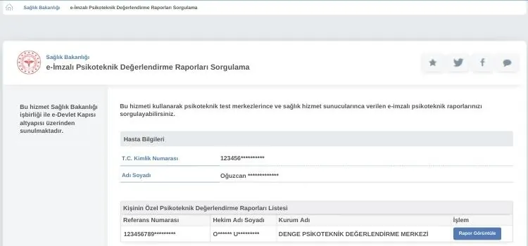 Psikoteknik Belgesi e-devletten Nasıl Alınır - Çıktı