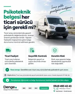 Psikoteknik belgesi her ticari sürücü için gerekli mi