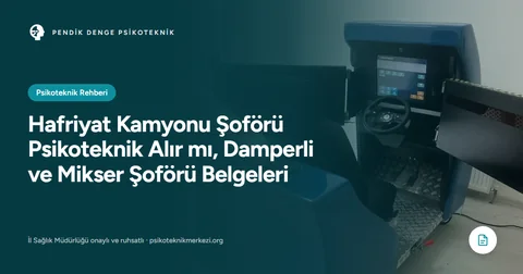 Hafriyat Kamyonu Şoförü Psikoteknik Alır mı, Damperli ve Mikser Şoförü Belgeleri