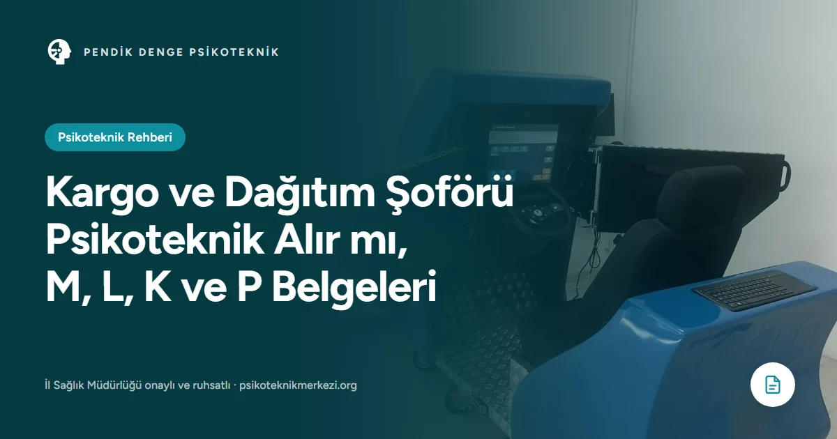 Kargo ve Dağıtım Şoförü Psikoteknik Alır mı, M, L, K ve P Belgeleri - Pendik Denge Psikoteknik Merkezi